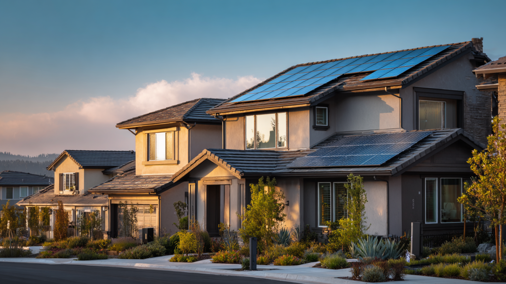 solar panels plates on house