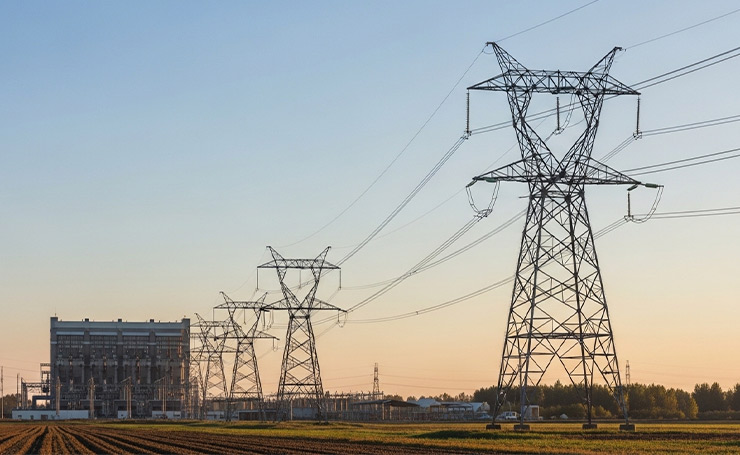 Hydropower Work through electricity towers